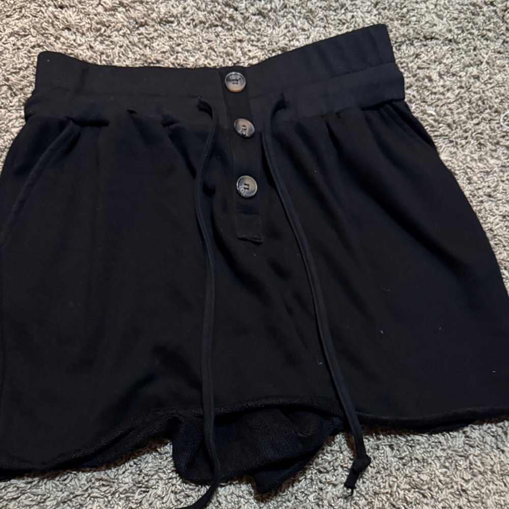 Elegant Black High Waist Women's Shorts